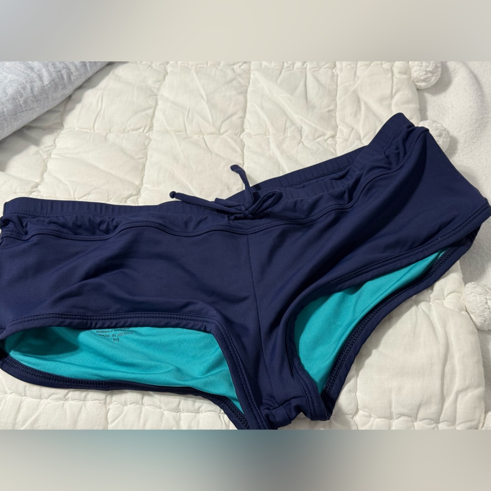 Title Nine Blue Sporty Bikini with Teal Accents